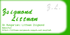 zsigmond littman business card